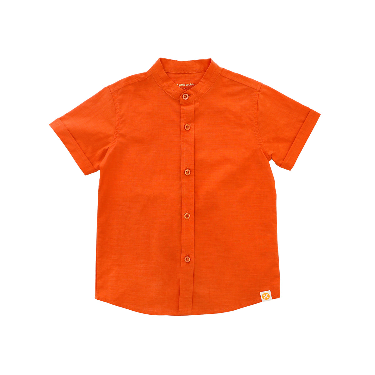Mandarin Orange Series - Boys Shirt in Orange by Le Petit Society — image 3
