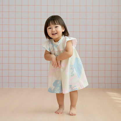 Heritage Series - Baby Girl Jersey Dress in MBS Skyline Print by Le Petit Society — image 9