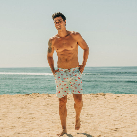 Swim Shorts in Crab Print (Adult) by Le Petit Society