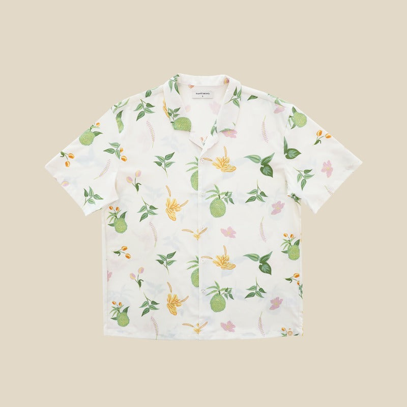 Heritage Series - Men's Camp Collar Shirt in Tropical Durian Print by Le Petit Society — image 5