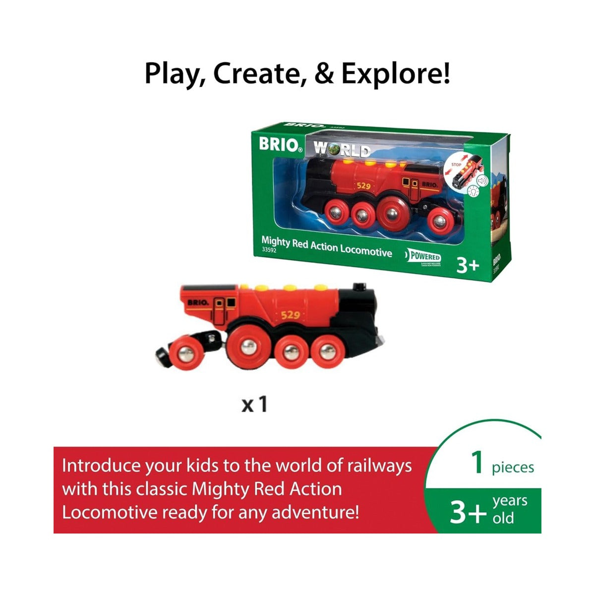 Mighty Red Action Locomotive by BRIO — image 3