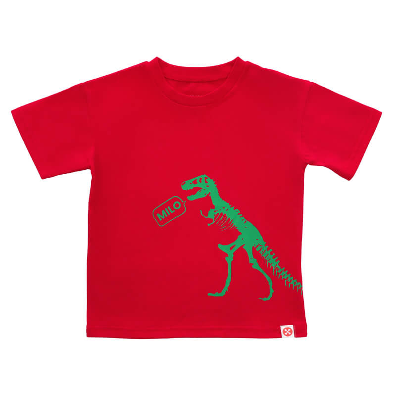 A Singapore Series - Milo Dinosaur Kids Tee in Red by Le Petit Society — image 9