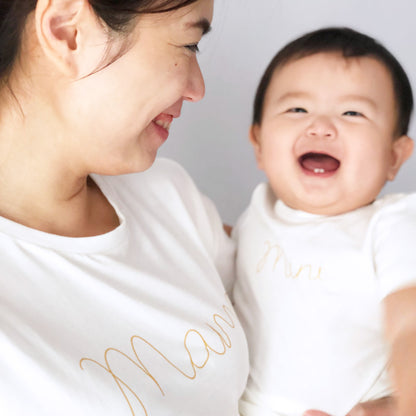 Family Tees - Mama Tee in White/Gold by Le Petit Society — image 3