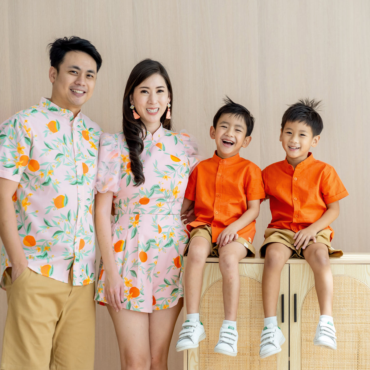 Mandarin Orange Series - Boys Shirt in Orange by Le Petit Society — image 5