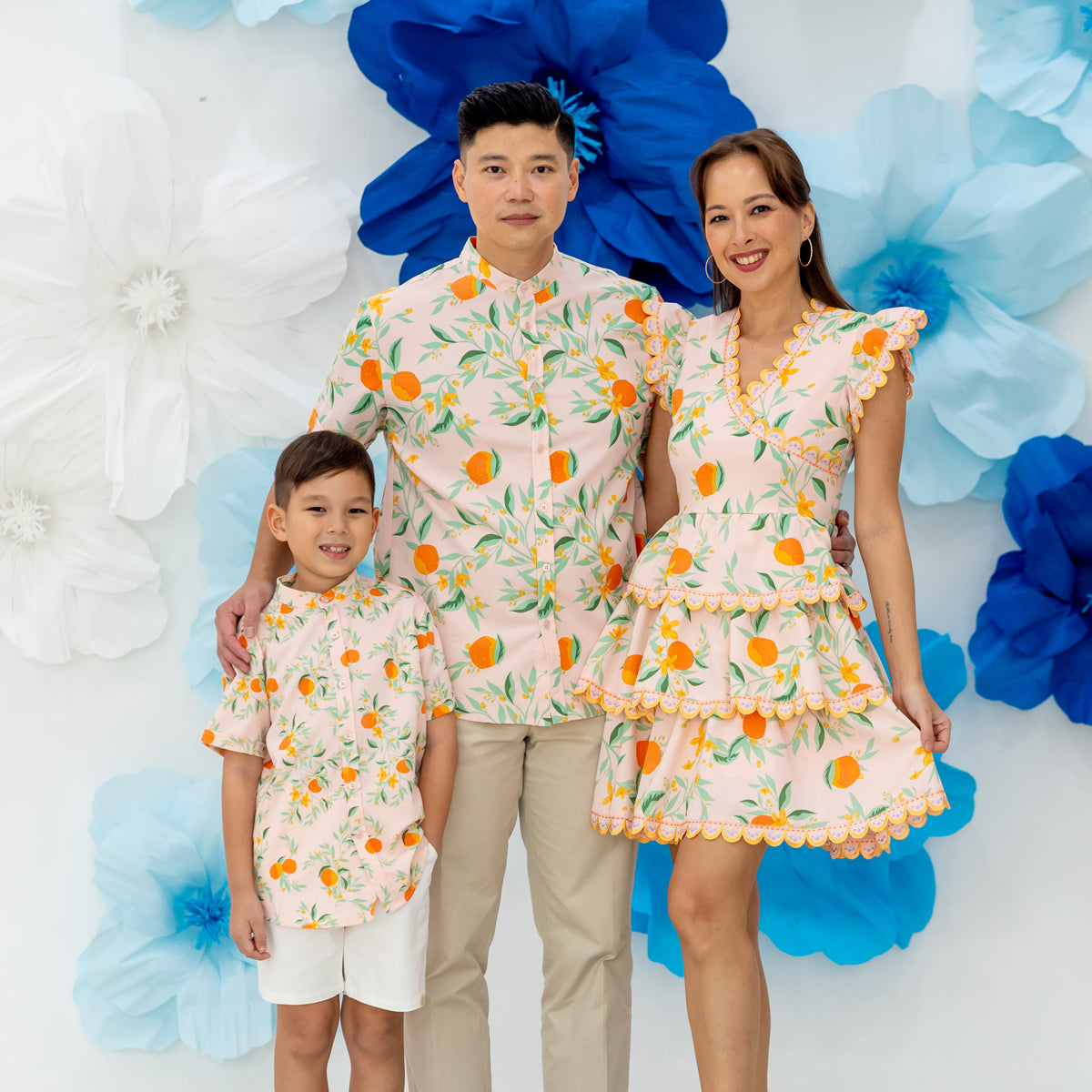 Mandarin Orange Series - Boys Shirt in Pink by Le Petit Society — image 4