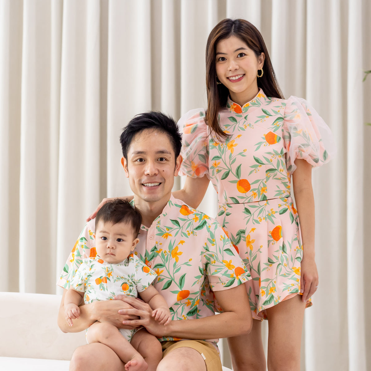 Mandarin Orange Series - Ladies High Waist Shorts in Pink by Le Petit Society — image 3