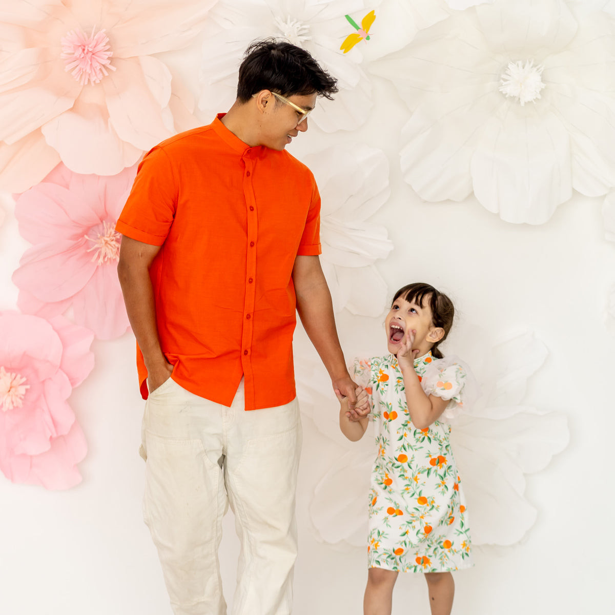 Mandarin Orange Series - Men's Shirt in Orange - Classic Fit by Le Petit Society — image 3