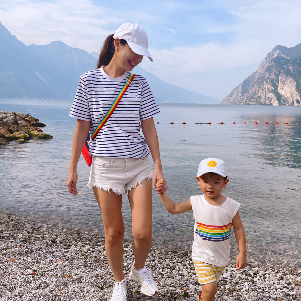 Family Tees - Personalisable Adult Striped Tee in Navy (Unisex) by Le Petit Society — image 7