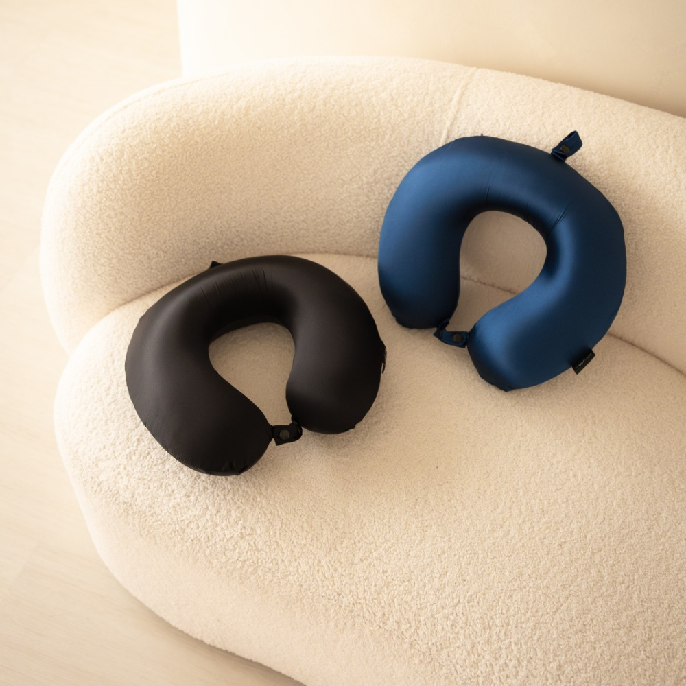 Mulberry Silk Travel Pillow in Navy Blue by Selenight Co by Le Petit Society