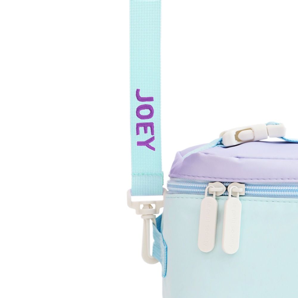 Single Pocket Backpack and Lunch Bag Bundle in Ice Blue Puffer by Le Petit Society — image 6