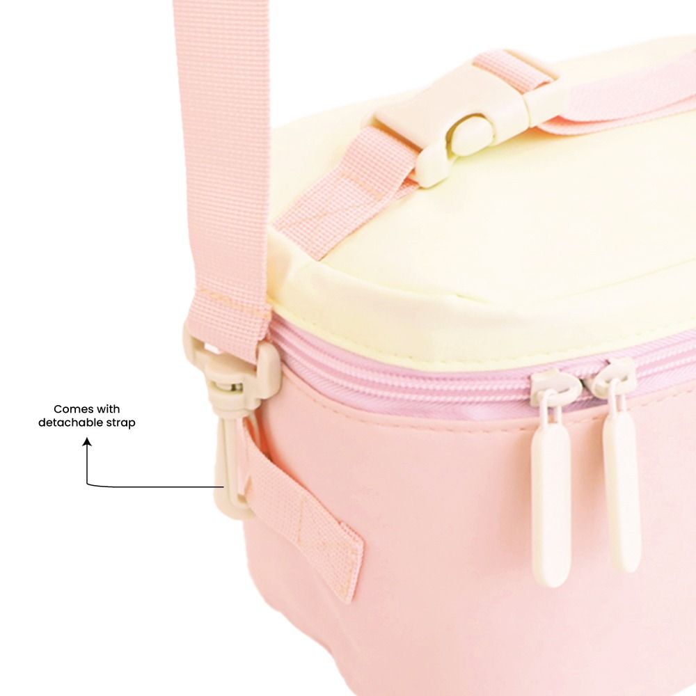 Single Pocket Backpack and Lunch Bag Bundle in Marshmallow Pink Puffer by Le Petit Society — image 9