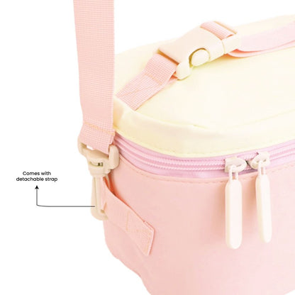 Single Pocket Backpack and Lunch Bag Bundle in Marshmallow Pink Puffer by Le Petit Society — image 9