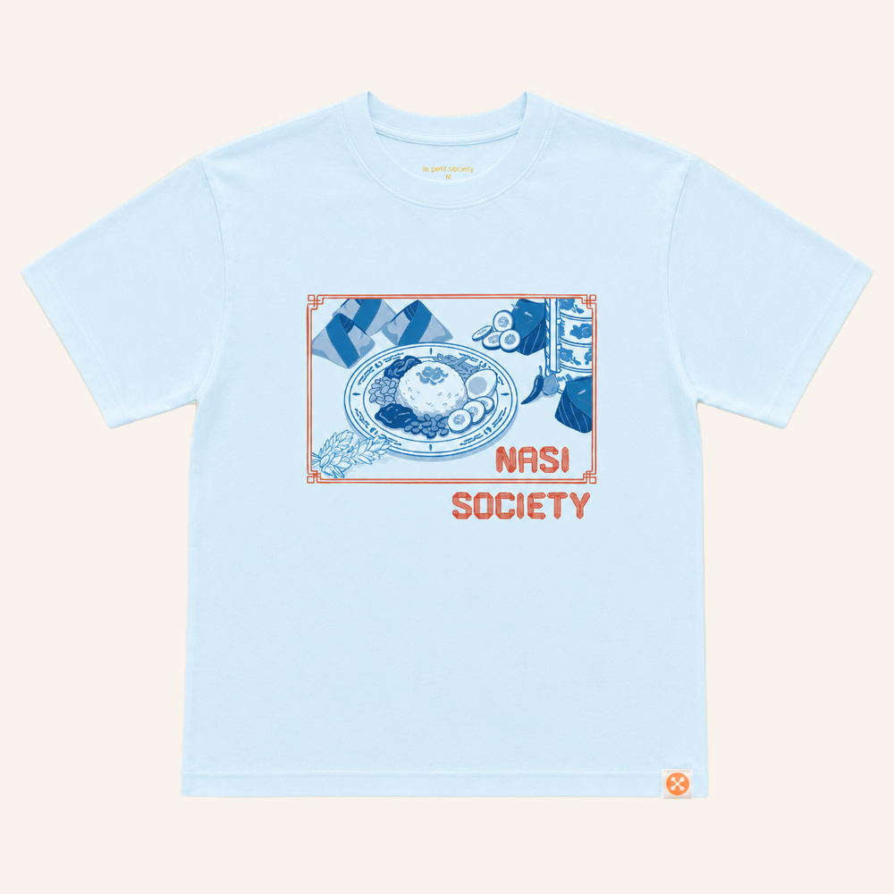 A Singapore Series - Nasi Society Adult Tee in Blue by Le Petit Society — image 4