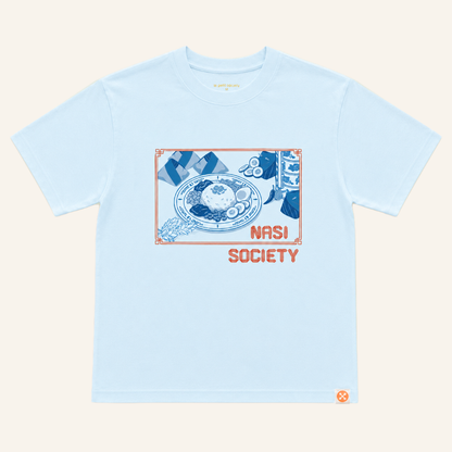 A Singapore Series - Nasi Society Adult Tee in Blue by Le Petit Society — image 4