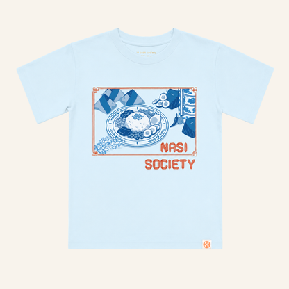 A Singapore Series - Nasi Society Kids Tee in Blue by Le Petit Society — image 5