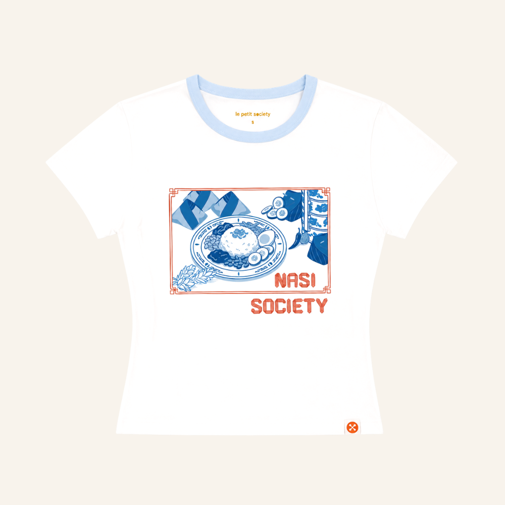 A Singapore Series - Nasi Society Ladies/Teens Tee in White by Le Petit Society — image 9