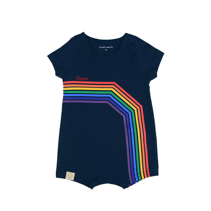 Rainbow Series - Baby Romper in Dark Navy (Right Arc) by Le Petit Society — image 2