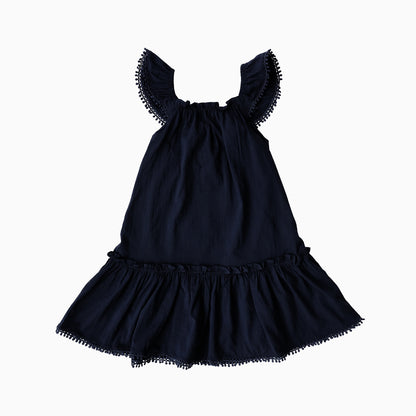 Resort Series - Girls Ruffled Sundress in Navy by Le Petit Society — image 2