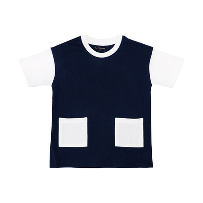 Made for Play - Boxy Tee with Contrast Pockets in Navy by Le Petit Society — image 2