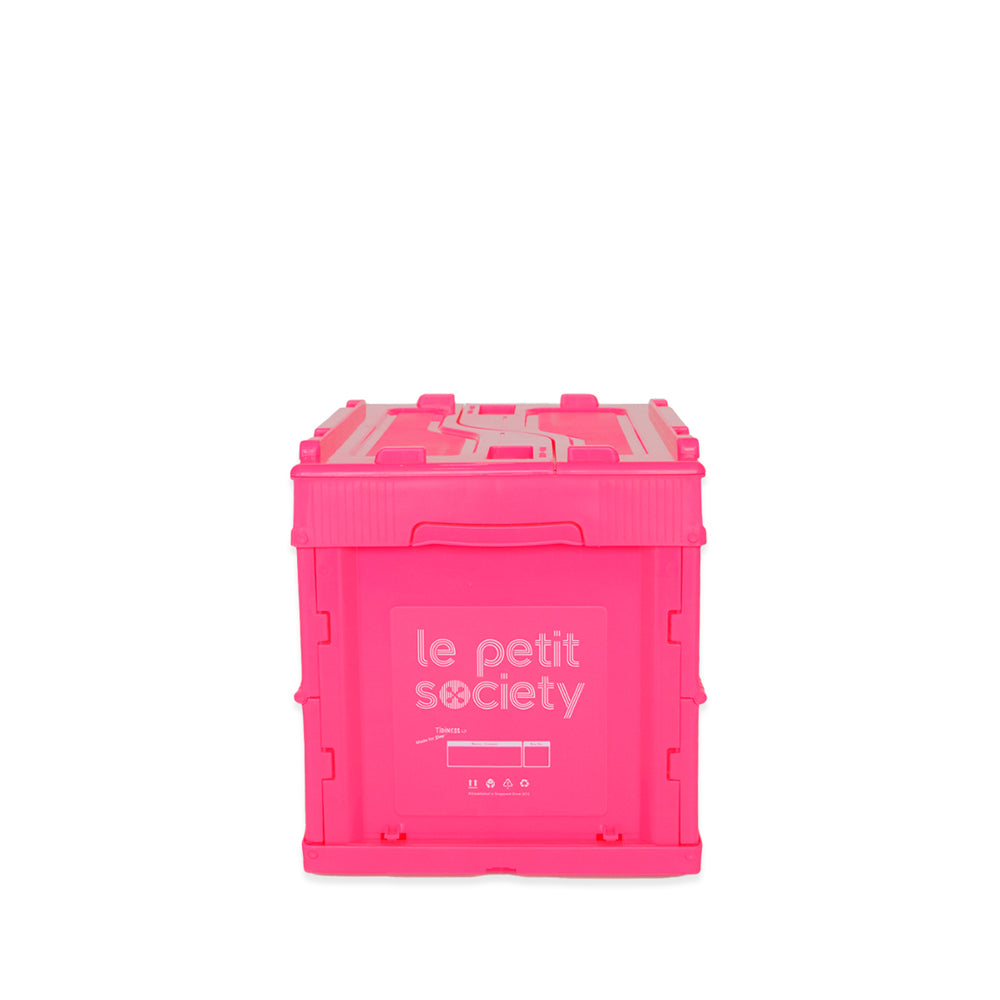 Collapsible Storage Crate (Small) in Neon Pink by Le Petit Society