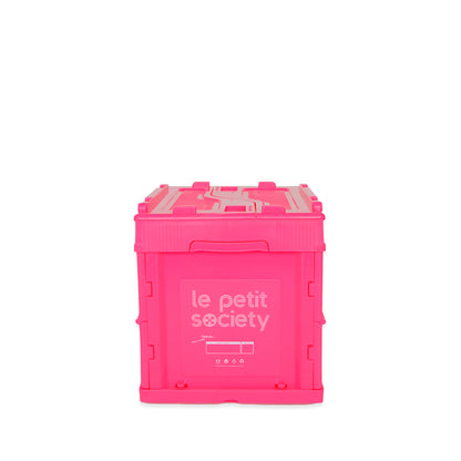 Collapsible Storage Crate (Small) in Neon Pink by Le Petit Society