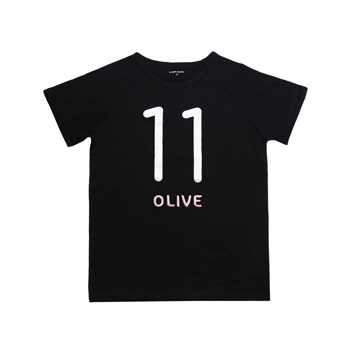 Number 11 Tee in Black/Silver by Le Petit Society