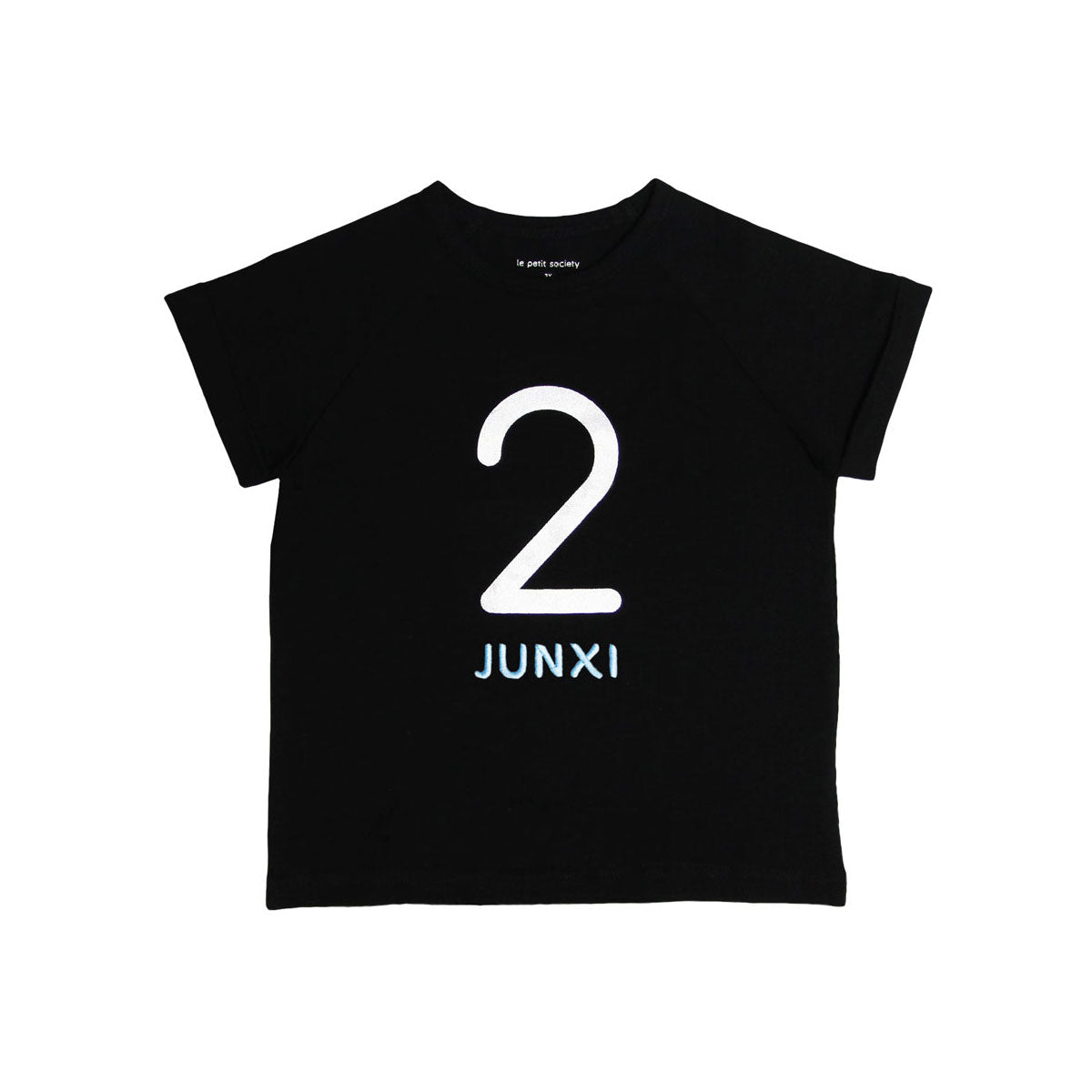 Number 2 Tee in Black/Silver by Le Petit Society — image 3