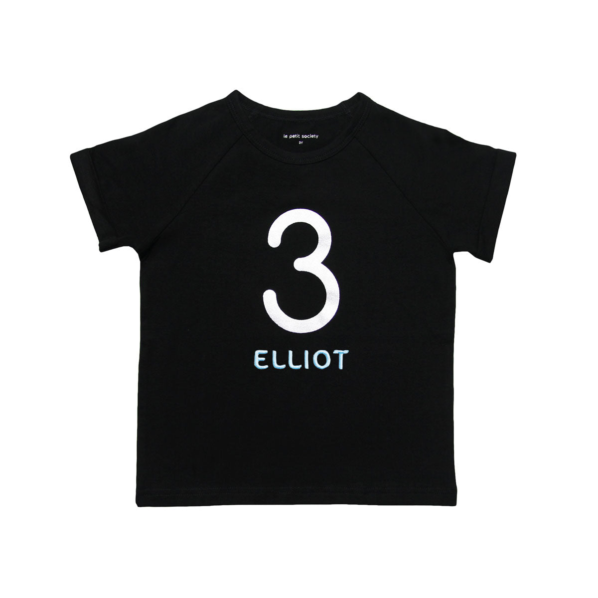 Number 3 Tee in Black/Silver by Le Petit Society — image 2