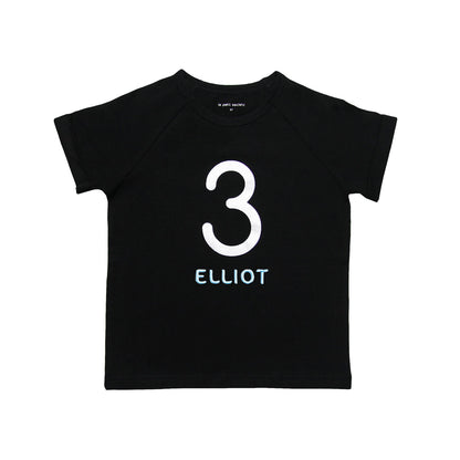 Number 3 Tee in Black/Silver by Le Petit Society — image 2