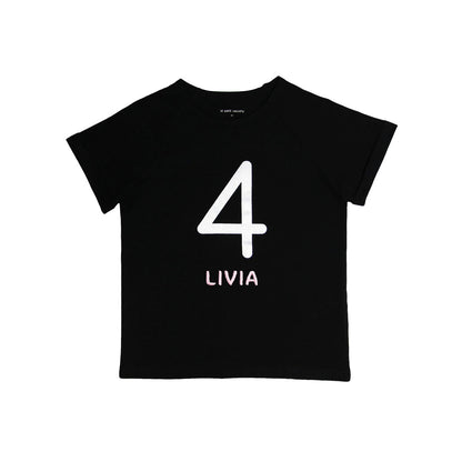 Number 4 Tee in Black/Silver by Le Petit Society — image 2