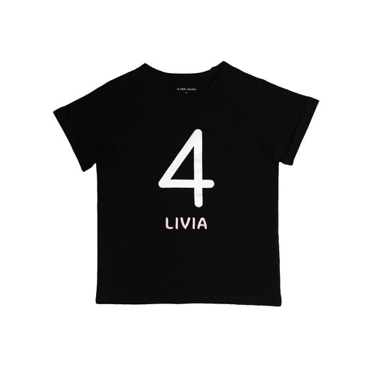 Number 4 Tee in Black/Silver by Le Petit Society — image 2