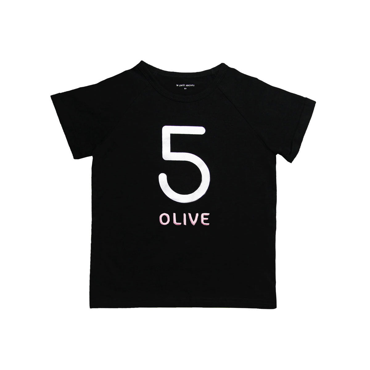 Number 5 Tee in Black/Silver by Le Petit Society — image 3
