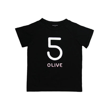 Number 5 Tee in Black/Silver by Le Petit Society — image 3