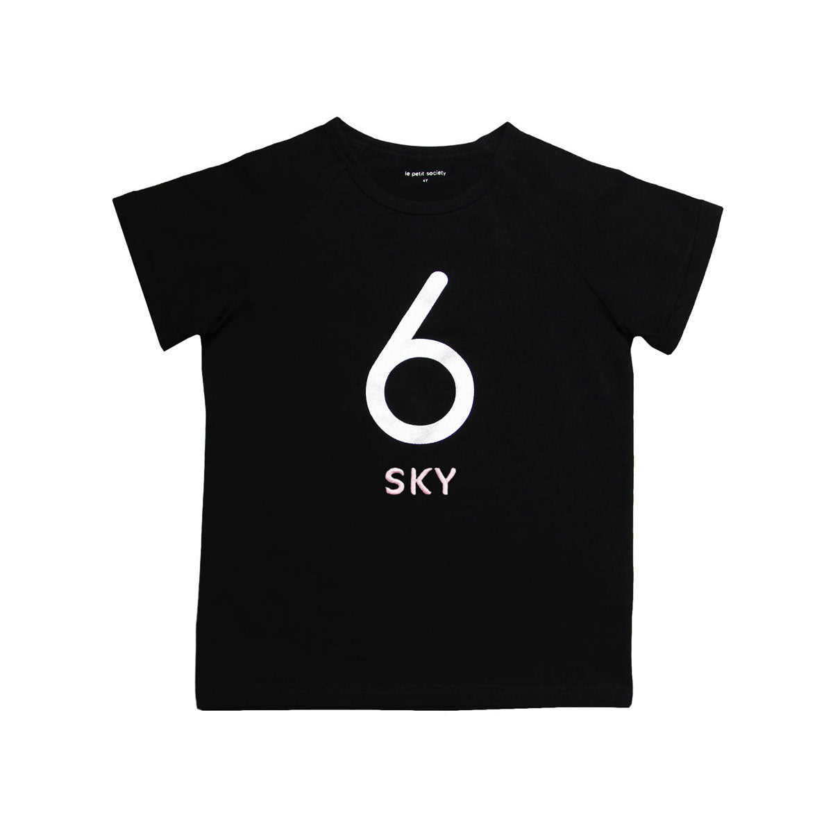 Number 6 Tee in Black/Silver by Le Petit Society — image 2