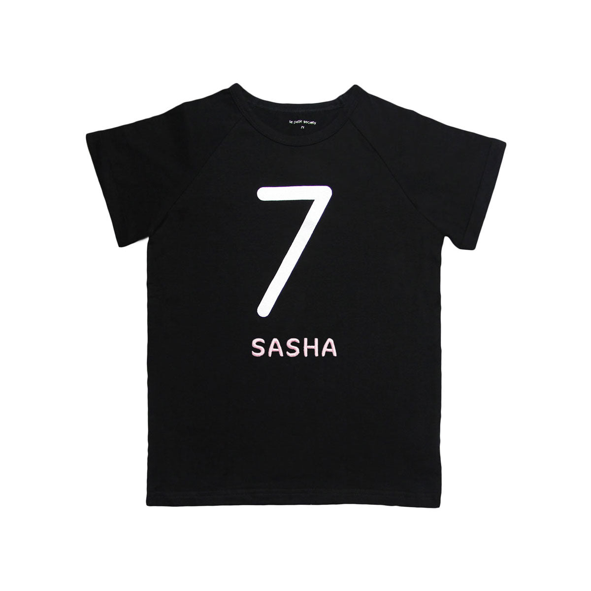 Number 7 Tee in Black/Silver by Le Petit Society — image 3