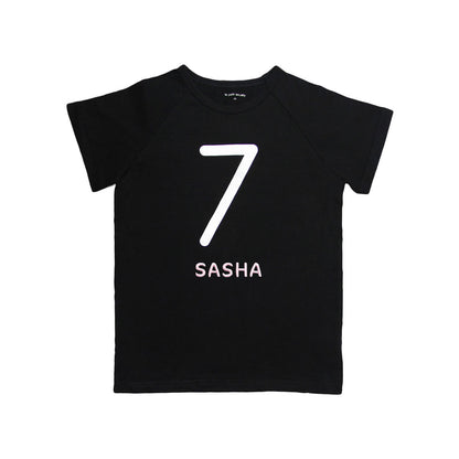 Number 7 Tee in Black/Silver by Le Petit Society — image 3