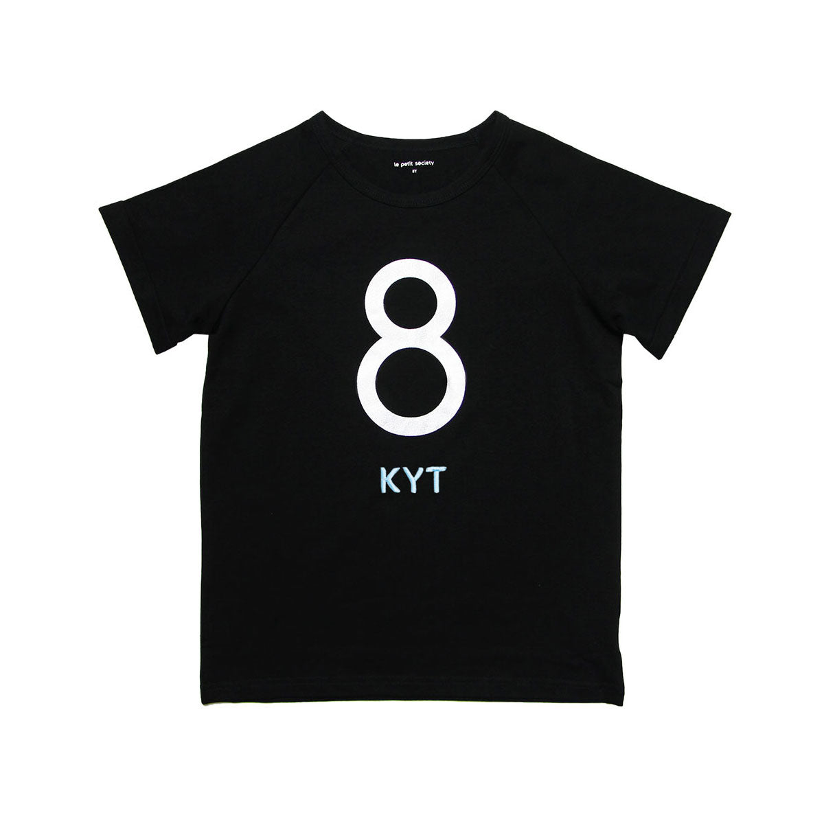 Number 8 Tee in Black/Silver by Le Petit Society — image 3