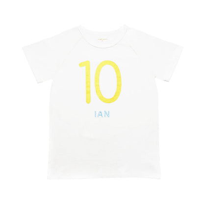 Number 10 Tee in White/Gold by Le Petit Society — image 3