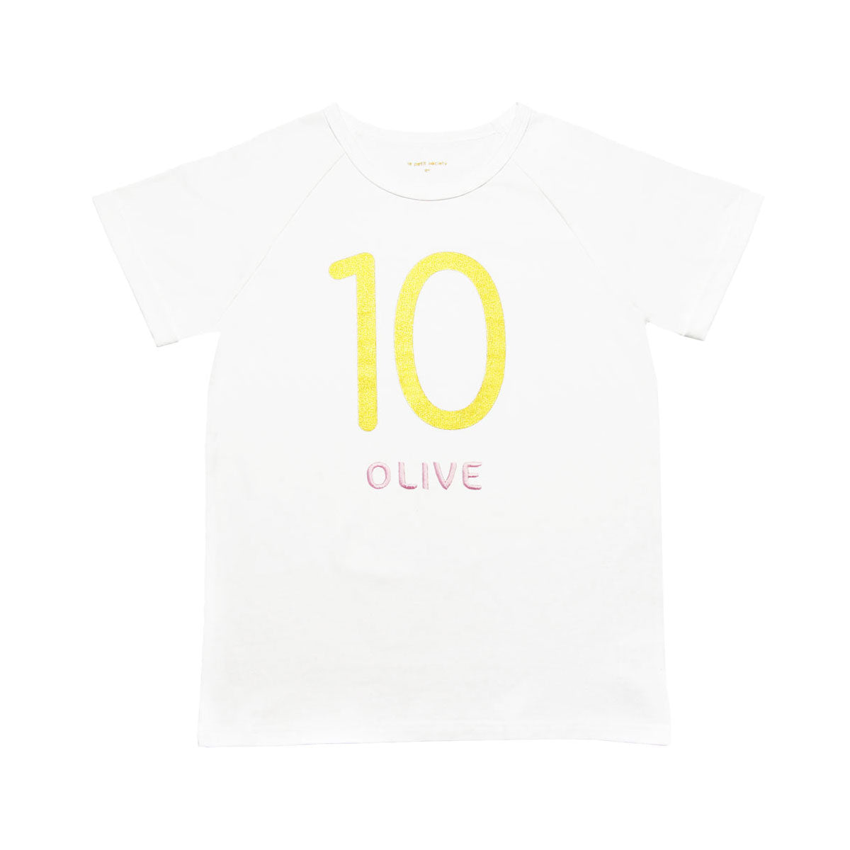 Number 10 Tee in White/Gold by Le Petit Society