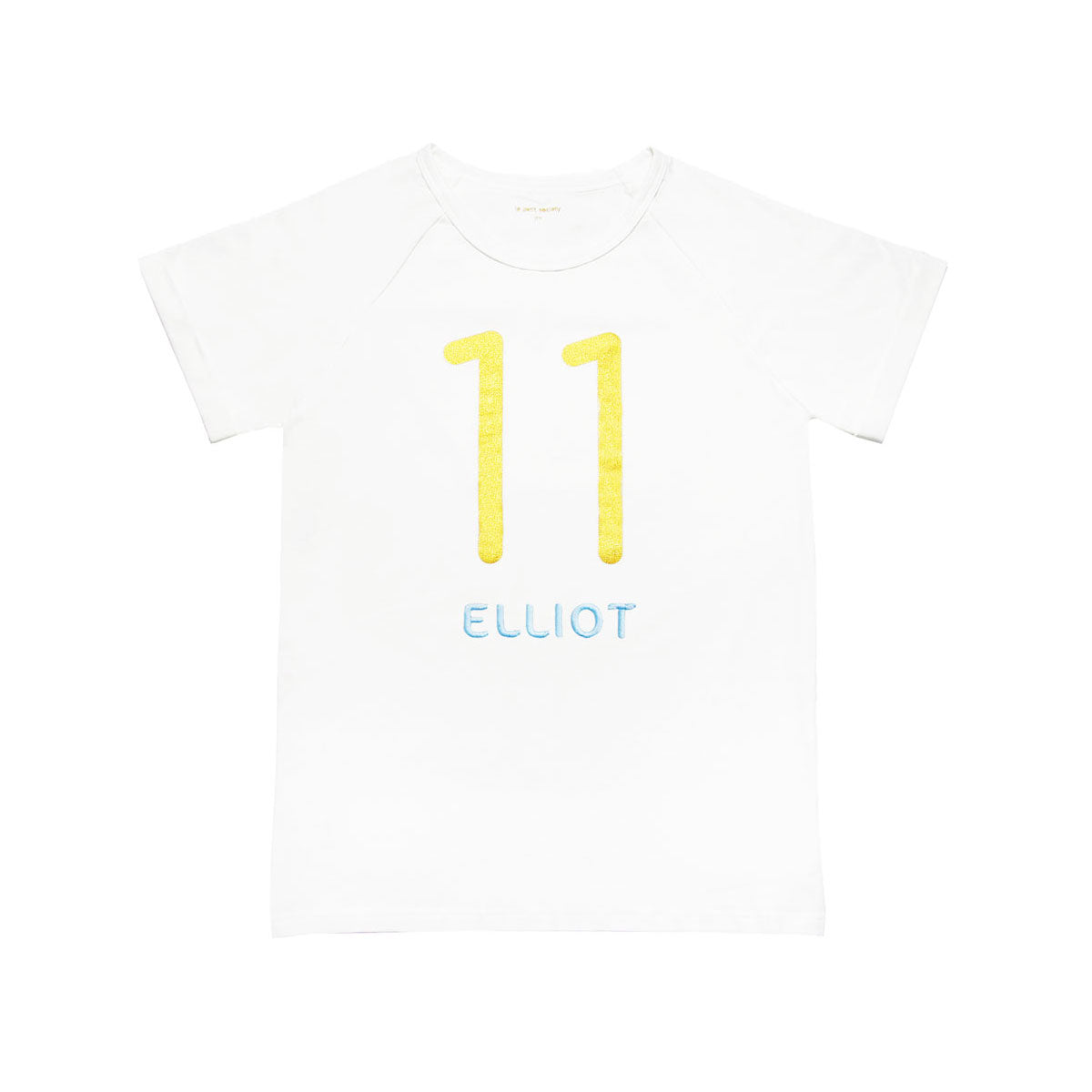 Number 11 Tee in White/Gold by Le Petit Society