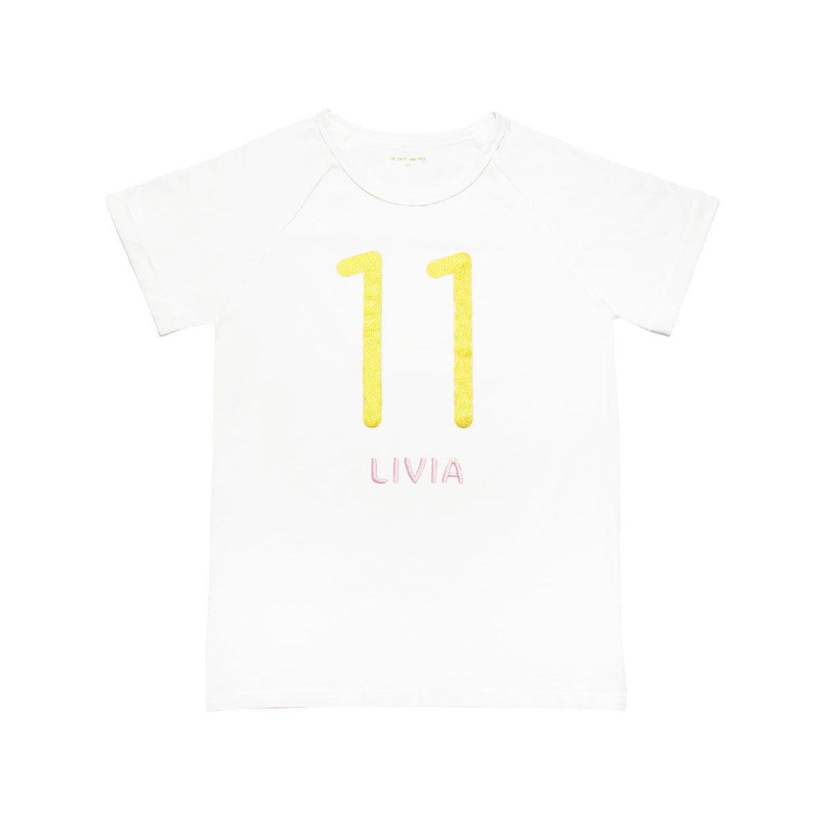 Number 11 Tee in White/Gold by Le Petit Society — image 3
