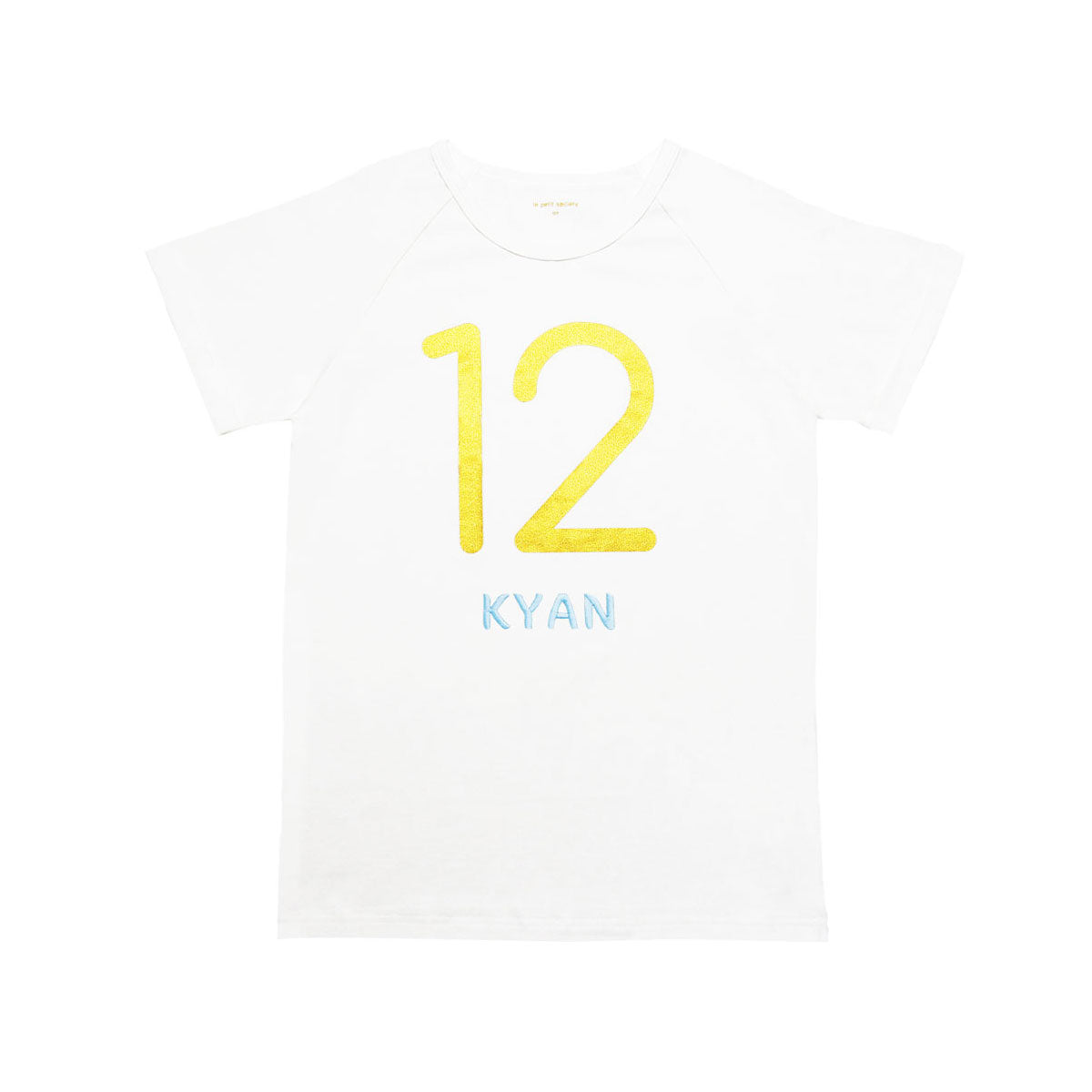 Number 12 Tee in White/Gold by Le Petit Society — image 3