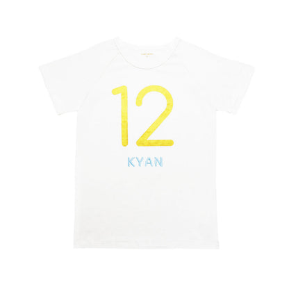 Number 12 Tee in White/Gold by Le Petit Society — image 3
