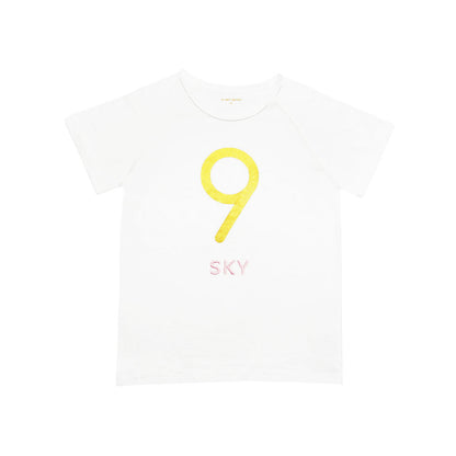 Number 9 Tee in White/Gold by Le Petit Society — image 3