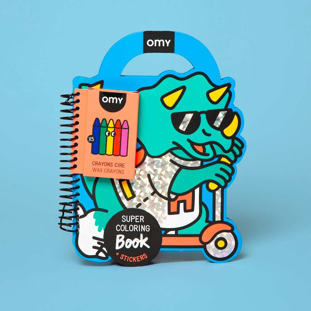 Super Colouring & Stickers Book - Dino by OMY