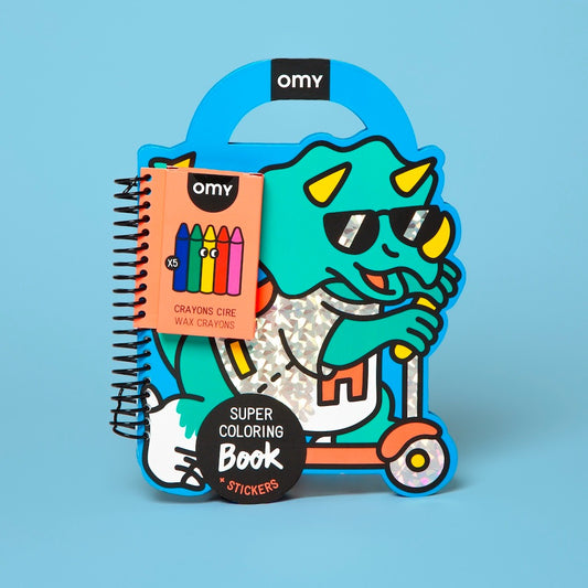 Super Colouring & Stickers Book - Dino by OMY