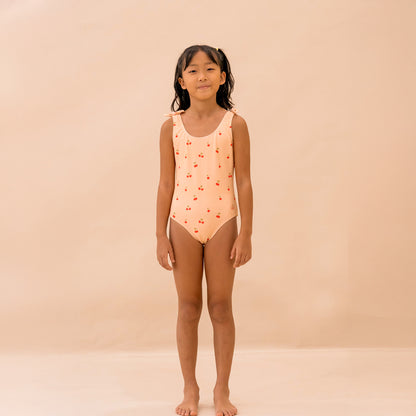 One Piece Swimsuit in Cherry Print by Le Petit Society — image 3