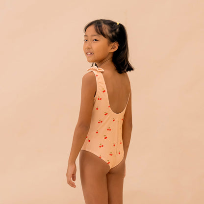 One Piece Swimsuit in Cherry Print by Le Petit Society — image 4