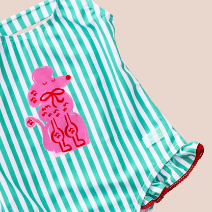 One Piece Swimsuit in Poodle Print by Le Petit Society — image 2