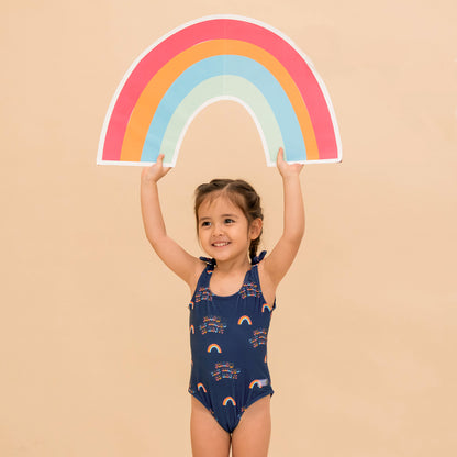 One Piece Swimsuit in Rainbow Print by Le Petit Society — image 8